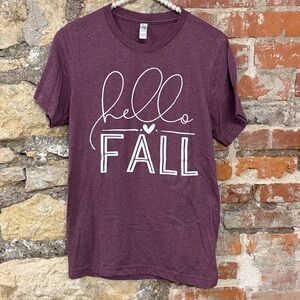Purple 'Hello Fall' Graphic T-Shirt